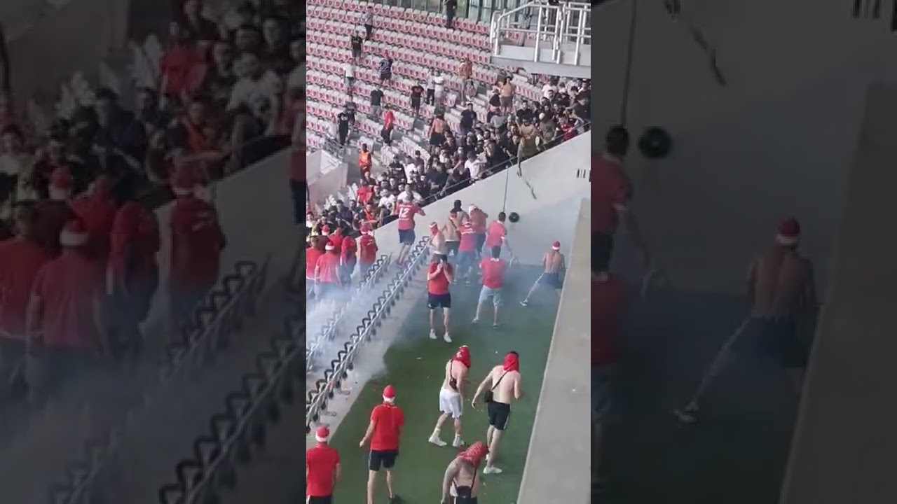 Fights and brawls between Nice and Cologne fans just before the Europa Conference League match 👿