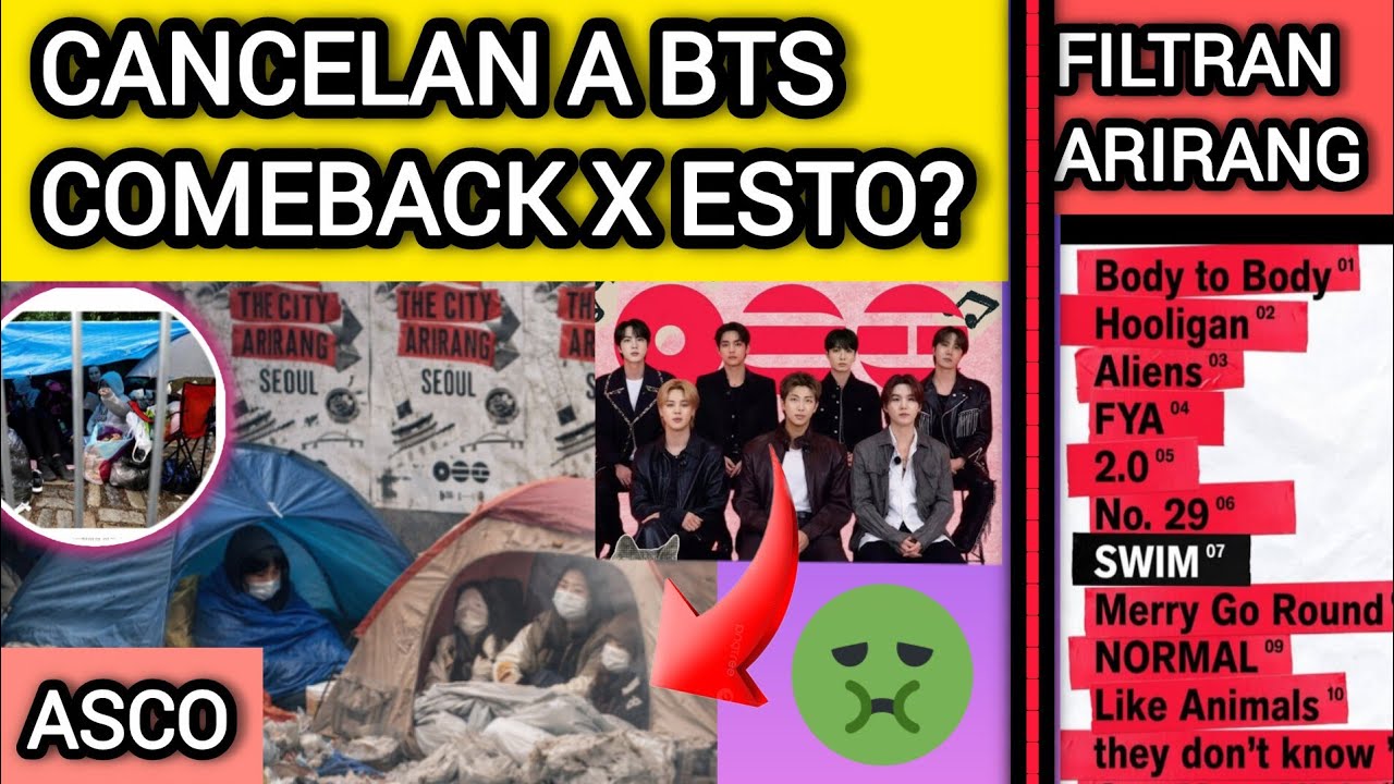 🚨CANCELAN BTS COMEBACK⁉️ESTO SUCEDIO EN SEUL😡FILTRAN ARIRANG😨noticiasdebts