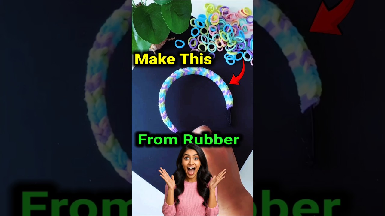 how to make hair band from rubber | rubber se hair band kaise banaye | easy rubber band making #diy