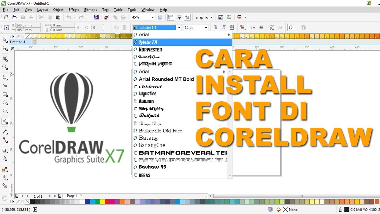 Cara install font di coreldraw x7