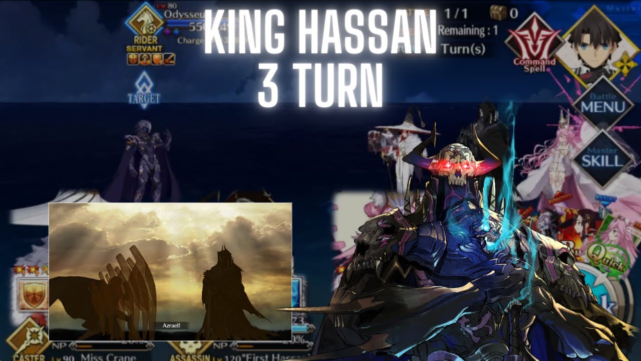 [FGO NA] Ordeal Call Quest - Invading Giant Trojan Horse - King Hassan 3 Turn
