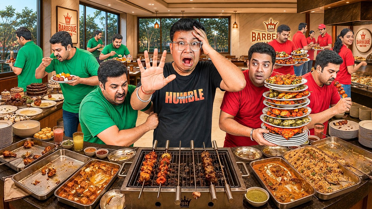 I Brought a Veg vs. Non-Veg Group to BBQ Nation's Unlimited Buffet to Make a Profit!!!