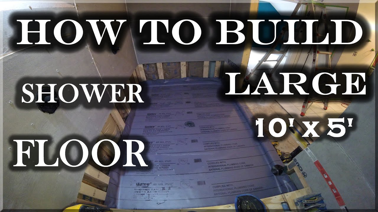 How To Build A Large Shower Floor - Presloped Pan, PVC Pan Liner And Mortar Shower Pan Installation