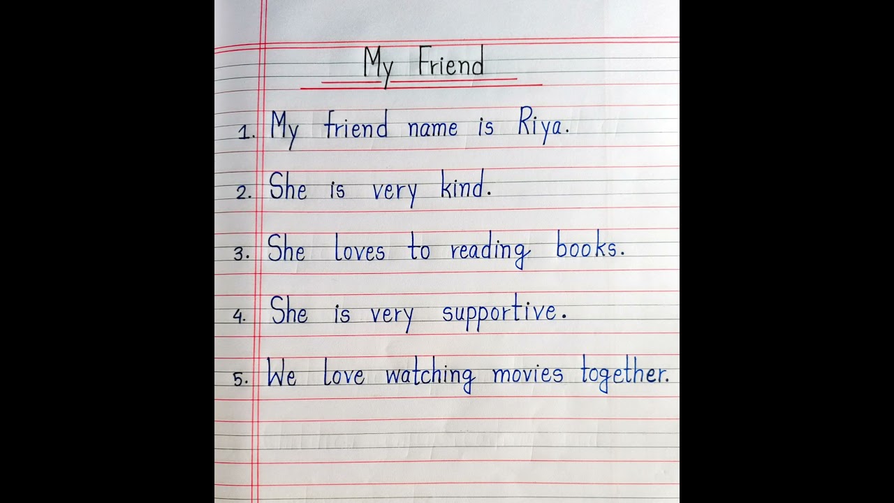 5 Lines Essay On My Friend | Essay On My Friend | 5 Easy Sentences About My Friend | Handwriting ✍️
