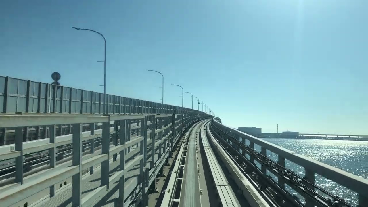 ポートライナー神戸空港→神戸三宮の後面展望