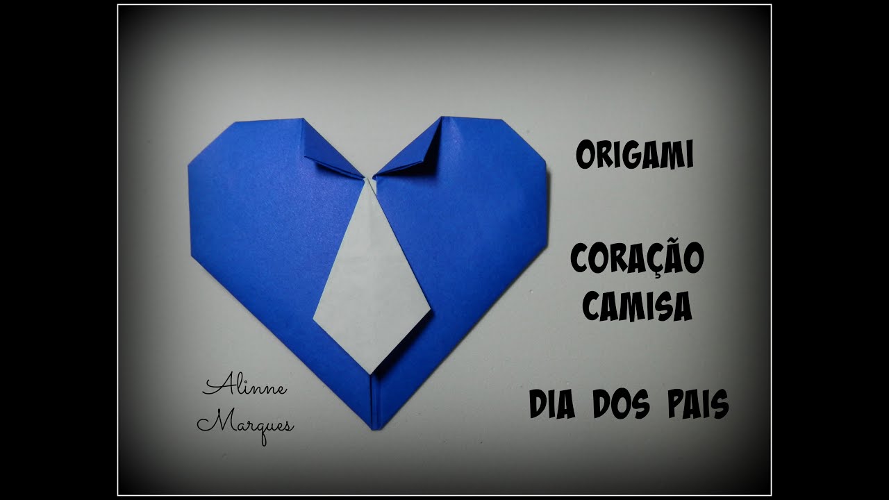 Origami Coração Camisa - Dia dos pais