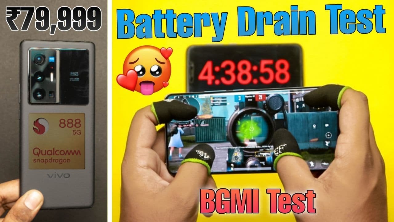 Vivo X70 Pro Plus BGMI Battery Drain Test 100% - 0% Heating, Max Graphics 😍 SD 888 Plus Gameplay