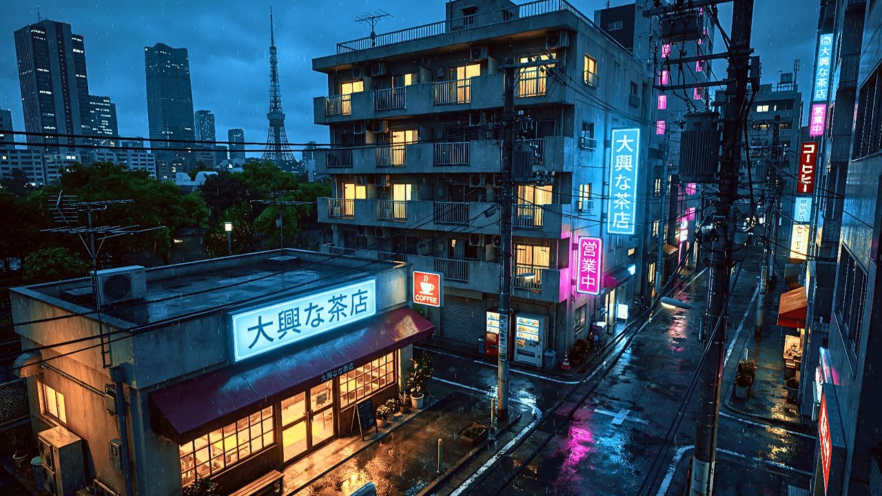 Rainy Tokyo Nights 🌧️ 80s Lofi Beats for Study, Focus & Relax — Press Play
