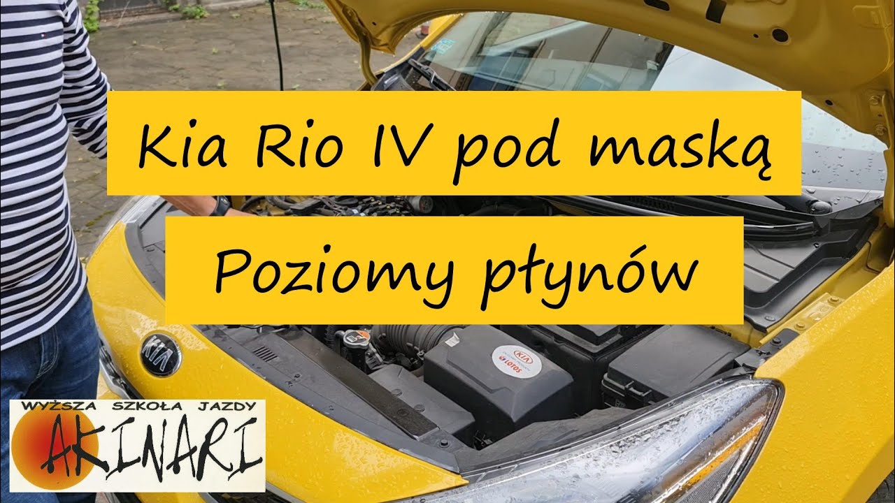 Kia Rio IV - elementy pod pokrywą silnika. Poziom płynów. Egzamin praktyczny WORD.