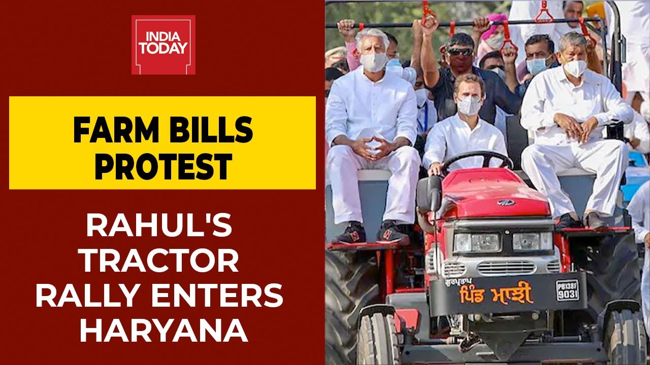 Farm Bills: Rahul Gandhi's 'Tractor Rally' Enters Haryana After Brief Faceoff With Police
