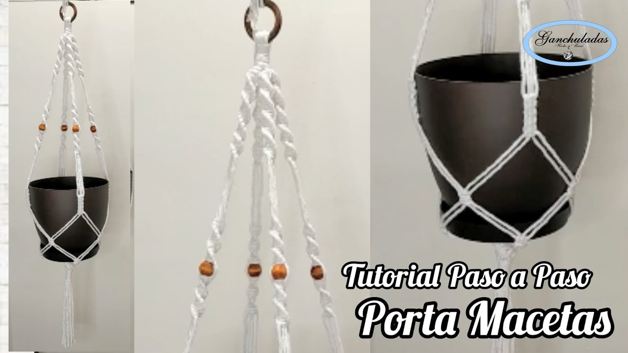 DIY / TUTORIAL PORTA MACETAS en MACRAMÉ 4 BRAZOS | MACRAMÉ para PRINCIPIANTES