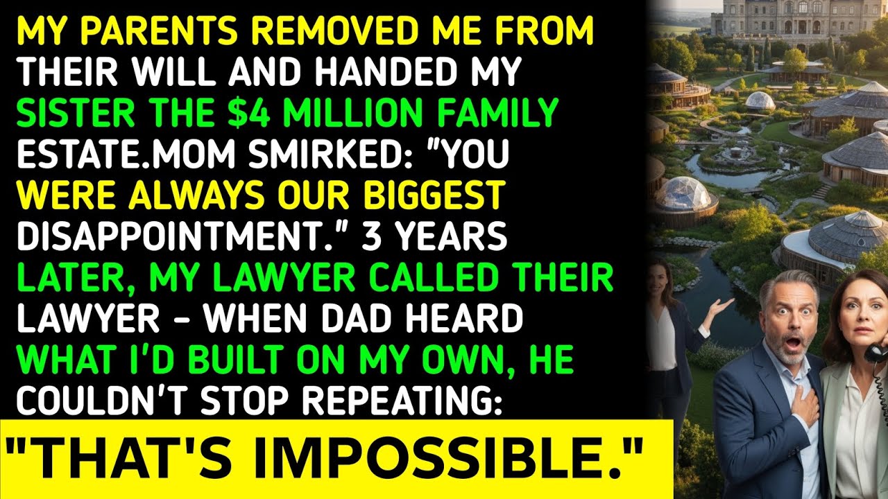 MY PARENTS REMOVED ME FROM THEIR WILL AND HANDED MY SISTER THE $4 MILLION FAMILY ESTATE.MOM SMIR....