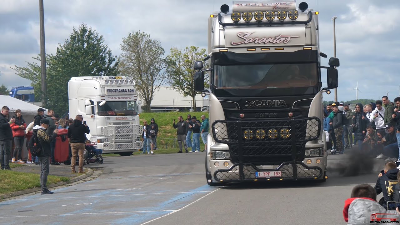 Truckshow Ciney Trucks Arrivals with Horn & Open pipes part 3/3 [HD]