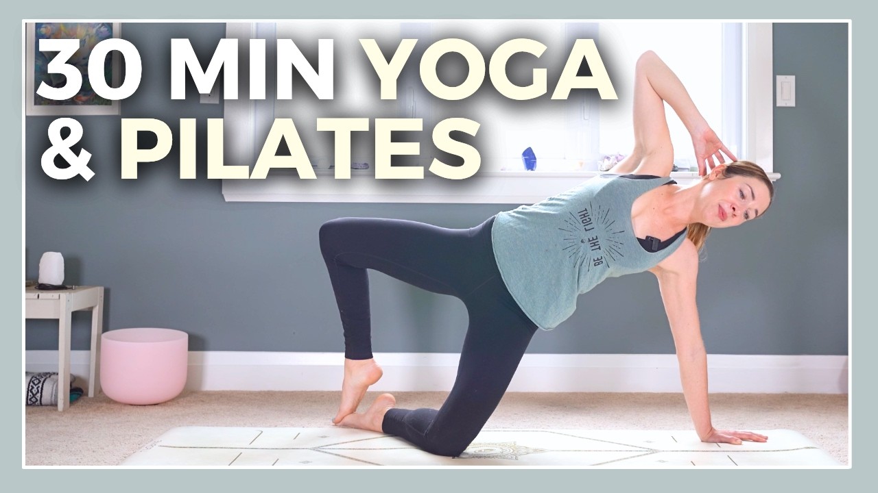 30 min Yoga Pilates Fusion - Full Body Strength No Equipment (YOGALATES)