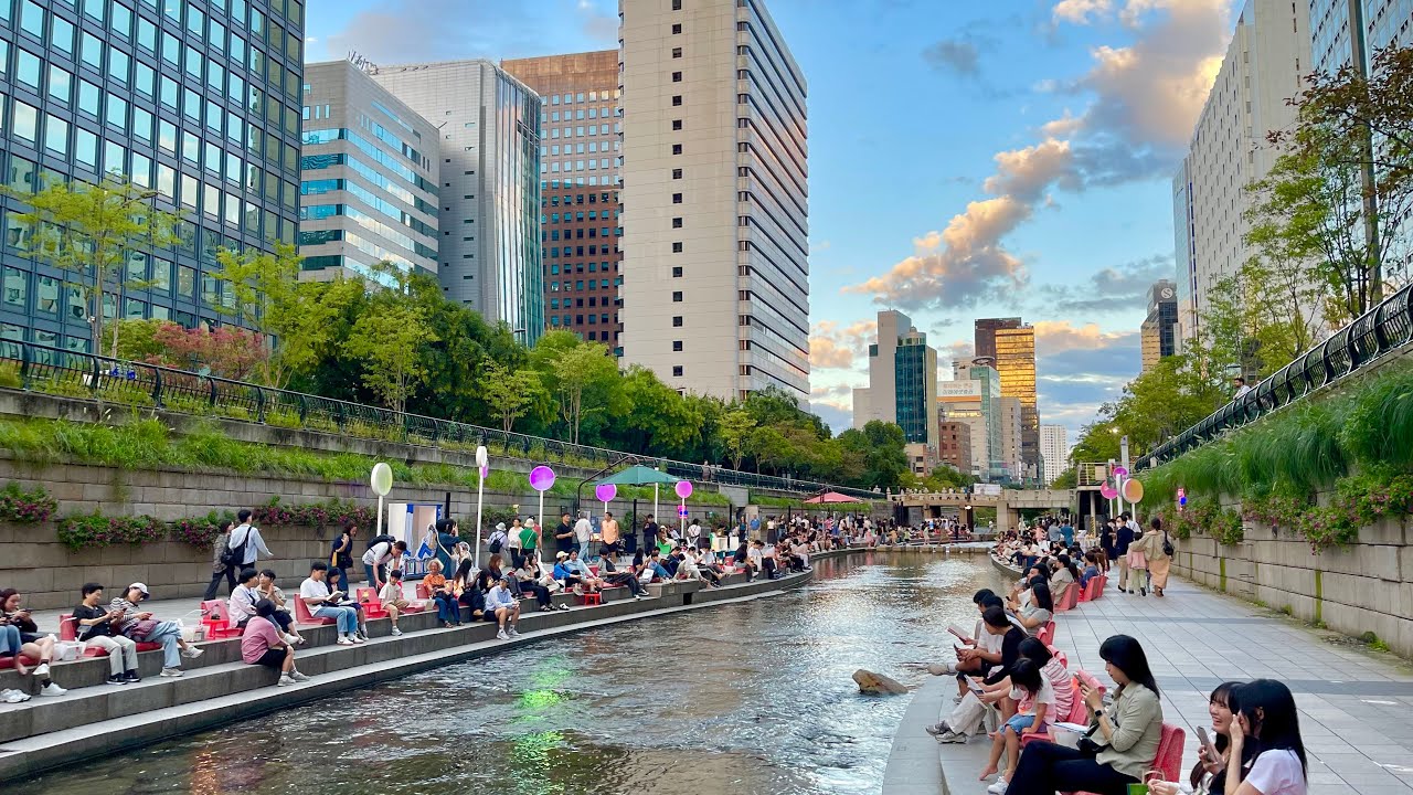 [4K] Прогулка по Чхонгечхону из Тондэмуна, Сеул Сеул, Корея