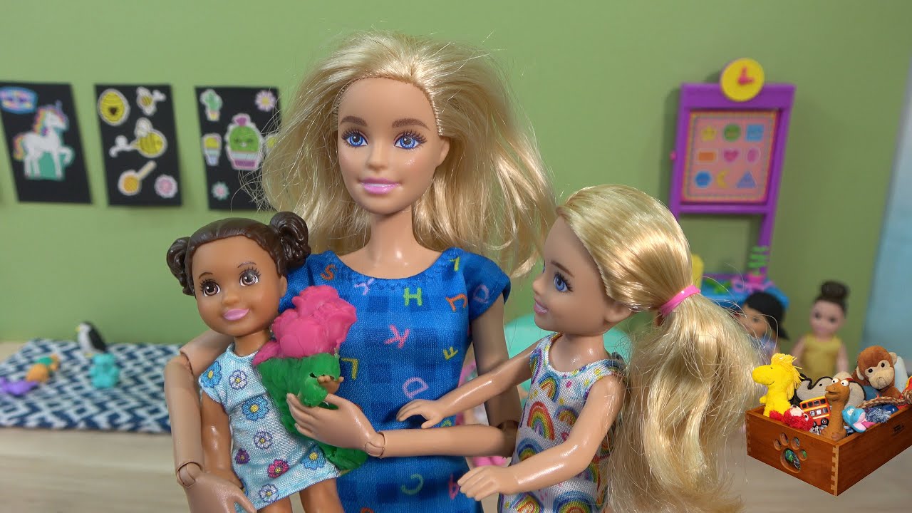 Barbie and Ken at Barbie’s Dream House Day Care and Flower Shop w Barbie’s Sister and Friends