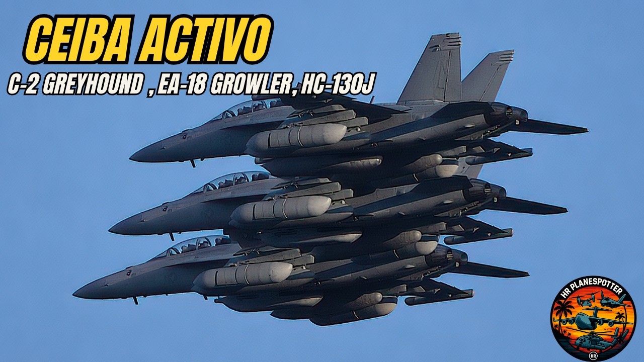 Powerful HC-130J & EA-18 Growler Action at RVR Ceiba | Raw Engine Sound
