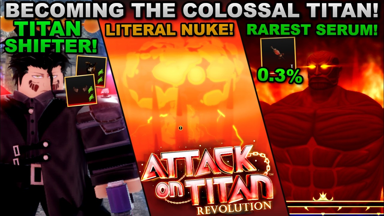 Как стать КОЛОССАЛЬНЫМ ТИТАНОМ (0,3% СЫВОРОТКА!) в Roblox Attack On Titan Revolution... Вот что п...