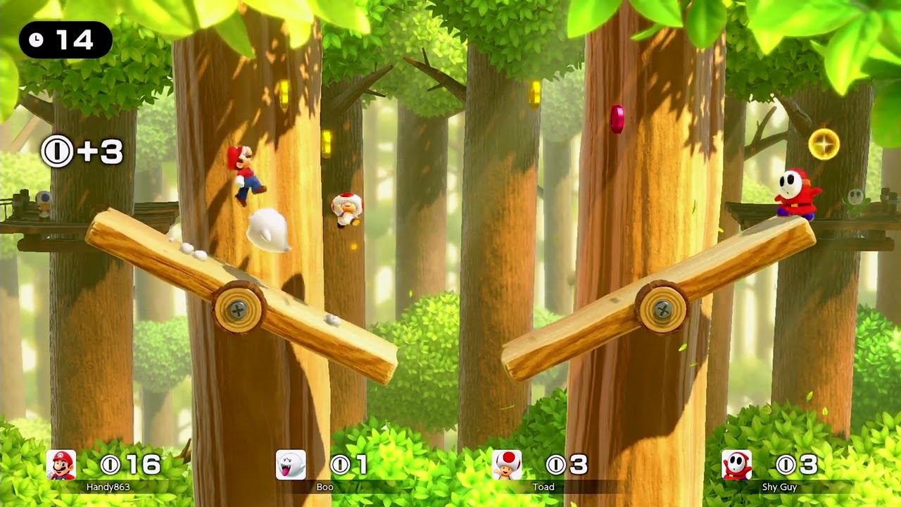 Super Mario Party Jamboree - Free-for-All Minigame - Treetop Treasure