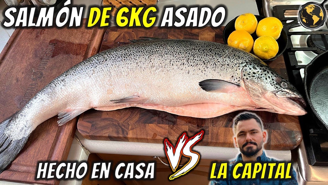 Como hacer un SALMON ENTERO Asado estilo La Capital | Cocina Universal