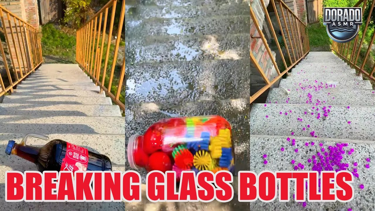 Breaking Glass Bottles & Balloon Drops 🎈💦 Crushing of Crunchy & Soft Things! #satisfying #asmr