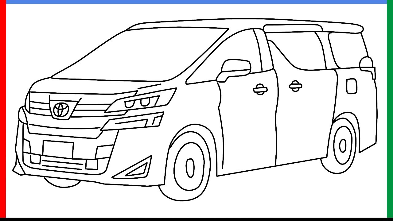How to draw Toyota Vellfire step by step for beginners