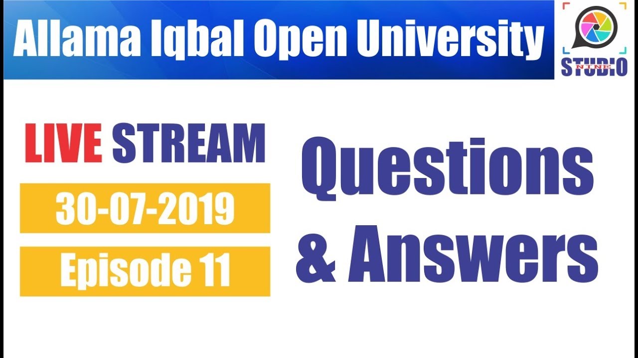 AIOU Studio 9 - Live Stream | Episode 11