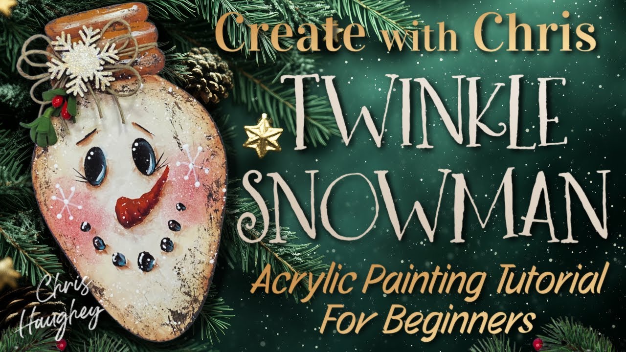Twinkle Snowman Ornament Acrylic Painting Tutorial