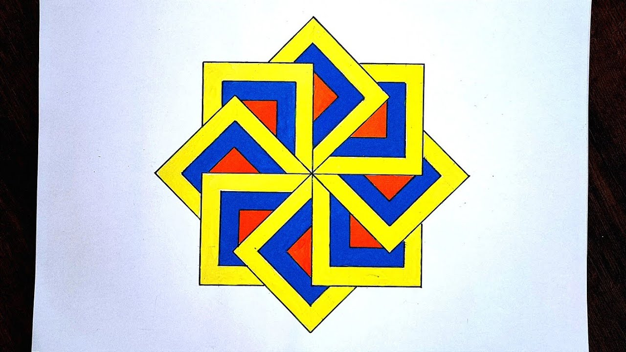 Geometry Design Drawing || How To Draw Geometric Pattern || Geometric Drawing || @learnart