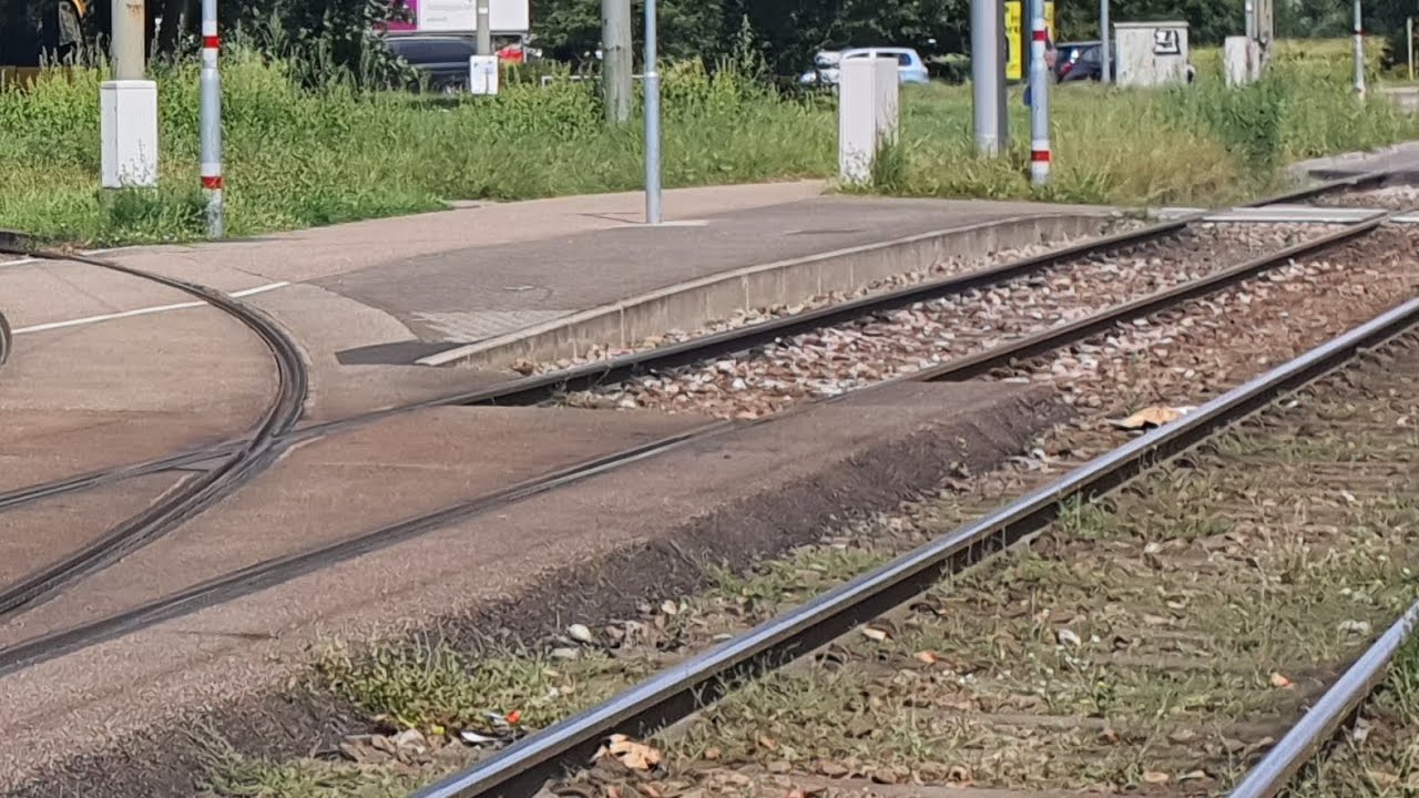 Riding with tram line 4, From Europäische Schule to Hauptfriedhof