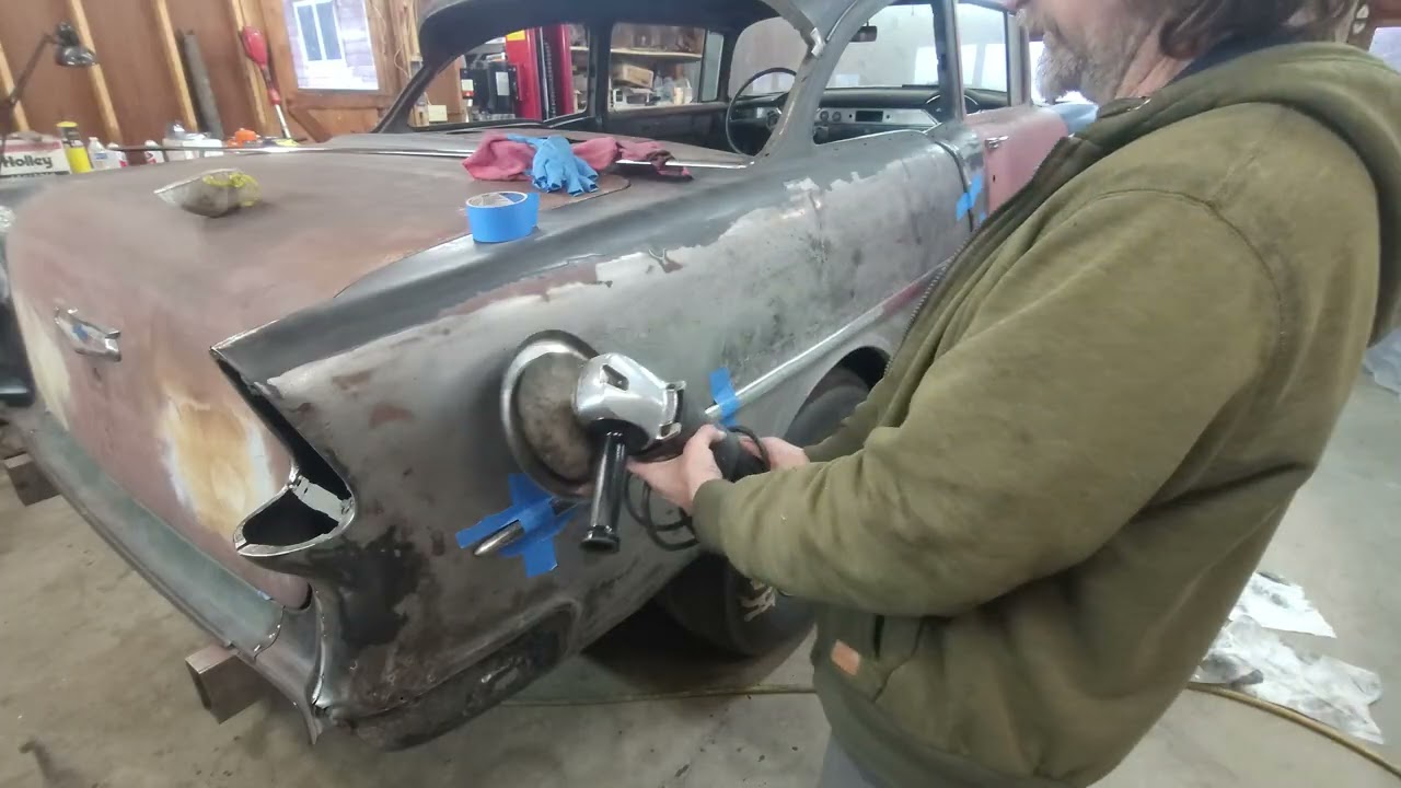 55 Chevy quarter panel progress update 