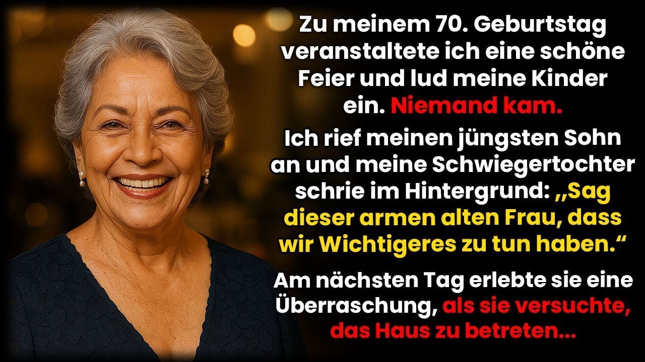 Zu meinem 70. Geburtstag lud ich meine Kinder zu einer schönen Feier ein–doch niemand kam. Ich rief