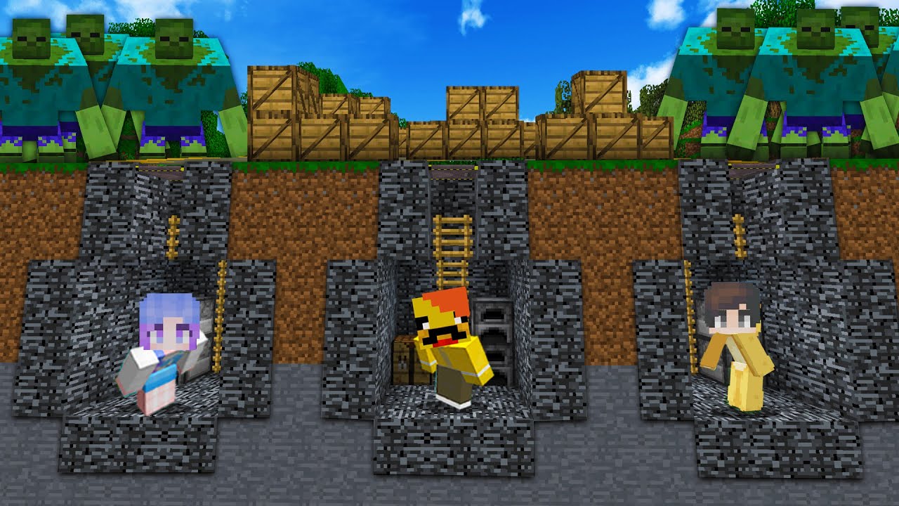 땅속으로 피하면 살 수 있어?! [ 괴물 섬 ] Surviving the Monster Isle in minecraft