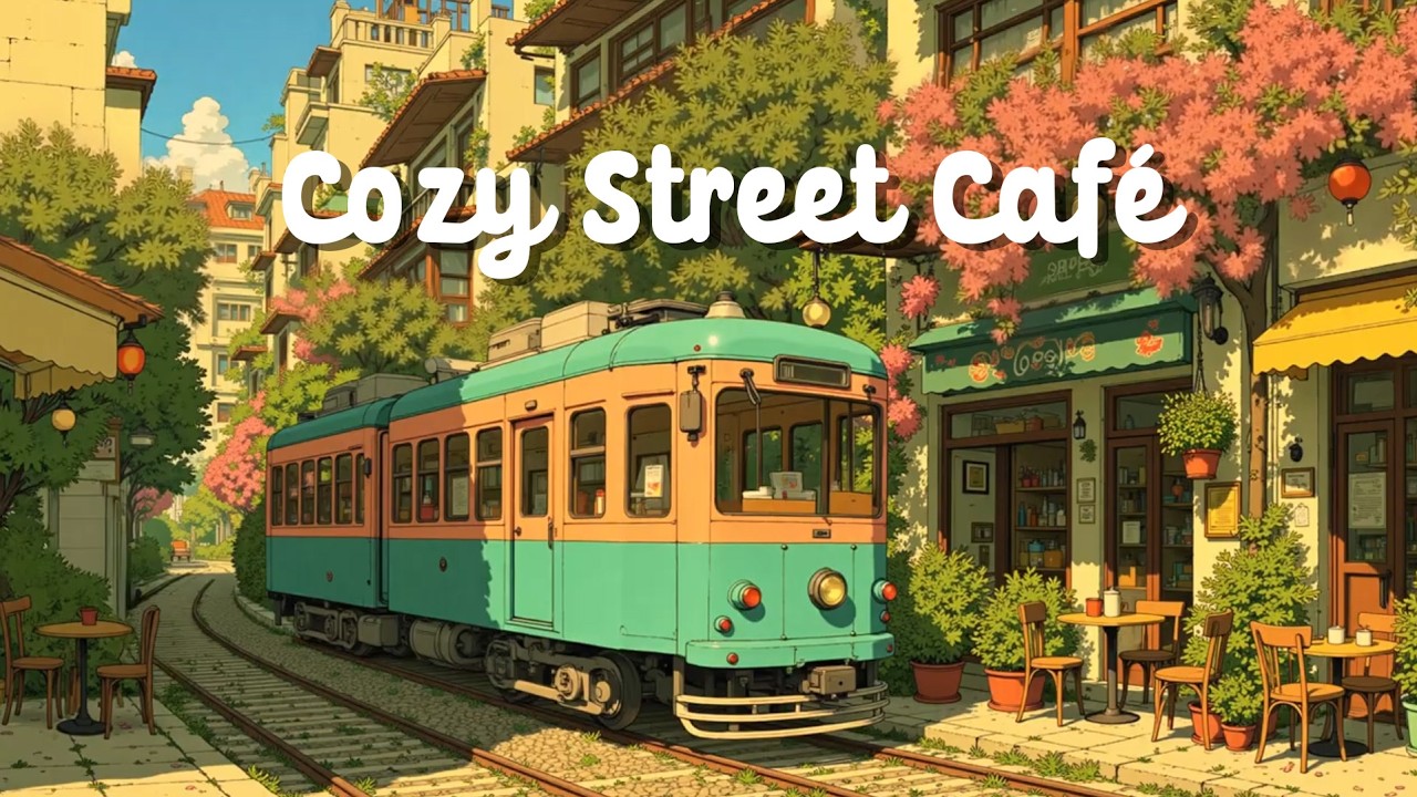 Hidden Tram Street Café 🚋Relaxing Jazzhop for Relax & Chill ~ Railway Coffee