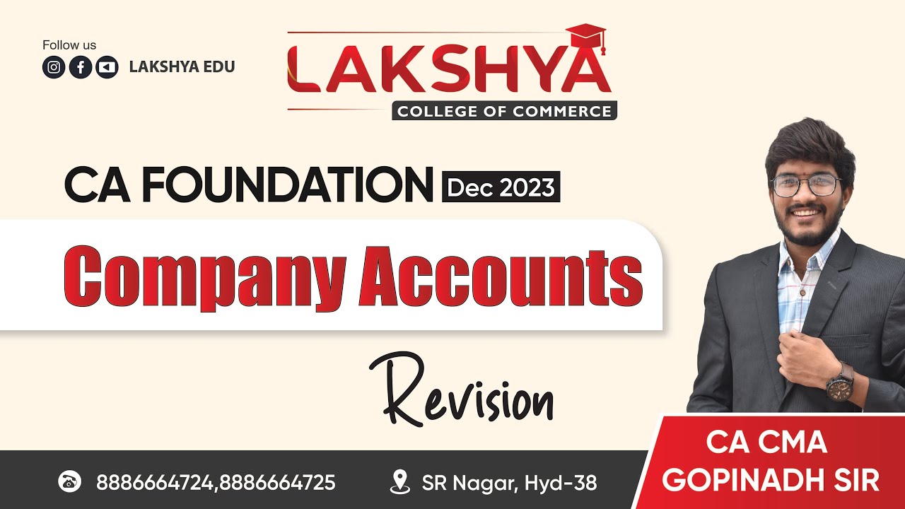 RAPID REVISION COMPANY ACCOUNTS || CA FOUNDATION DEC 2023 || BY CA CMA GOPINADH SIR ( AIR 23 )