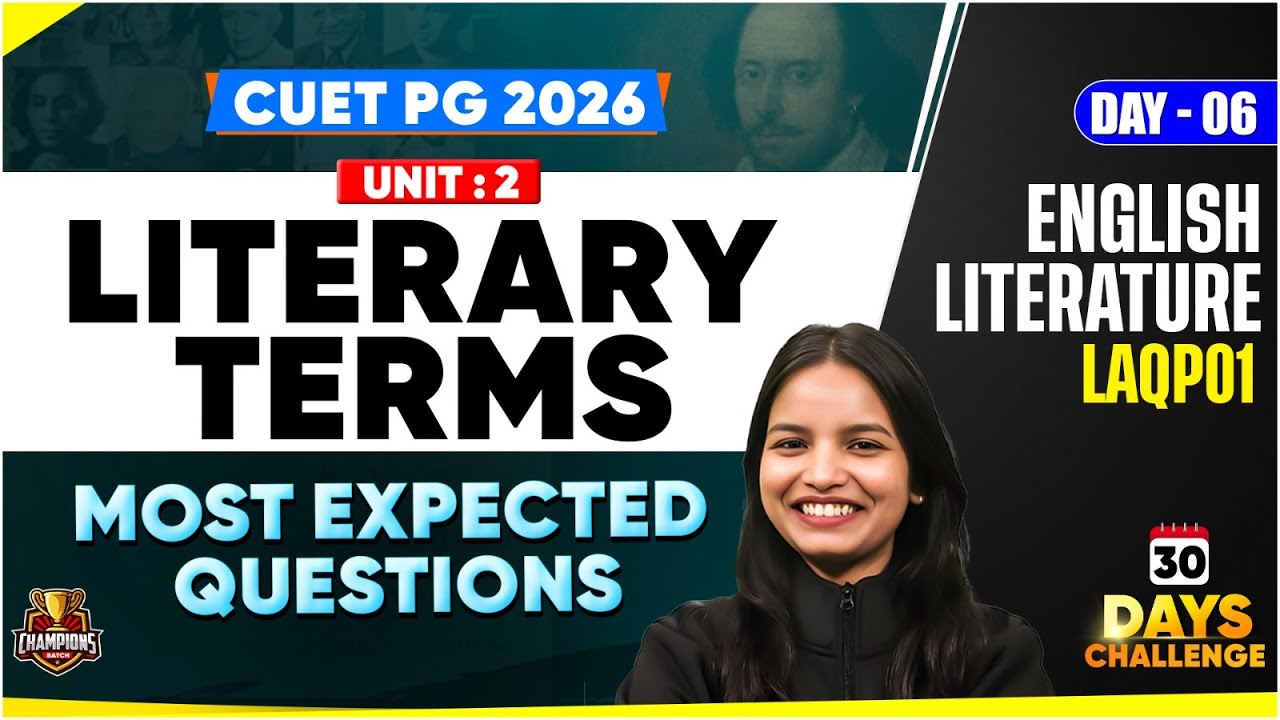 CUET PG 2026 English Literatures | Literary Terms | Concept +Most Expected Questions | PYQ