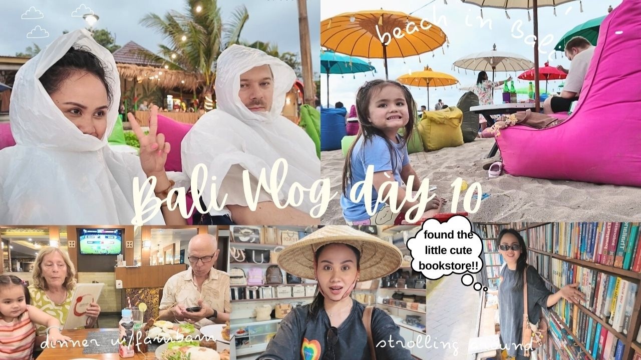 BALI DIARIES 10🇮🇩 RELAXING NA ARAW  AT ALONE TIME IN BALI, CAFE AT BEACH 🌧️ 🐚 🌴