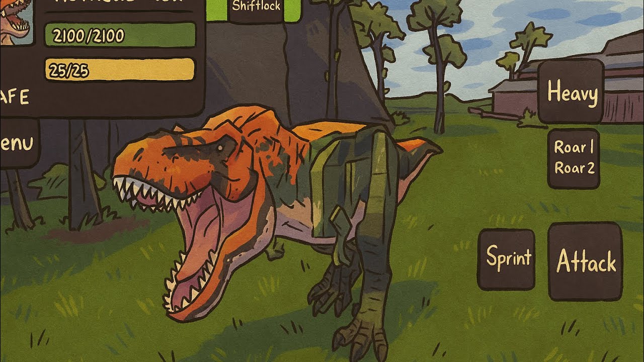 Destroying Teamers as rex in Jurassic Blocky 