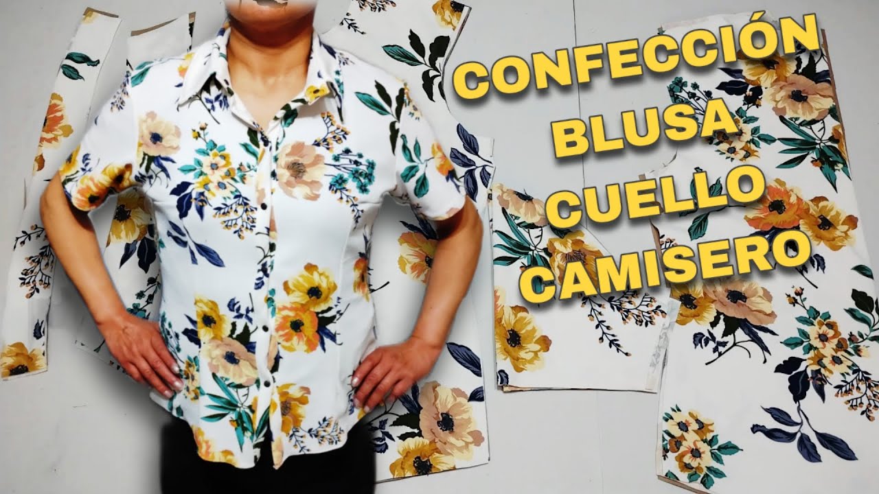 CONFECCIÓN DE BLUSA CUELLO CAMISERO PARA DAMA