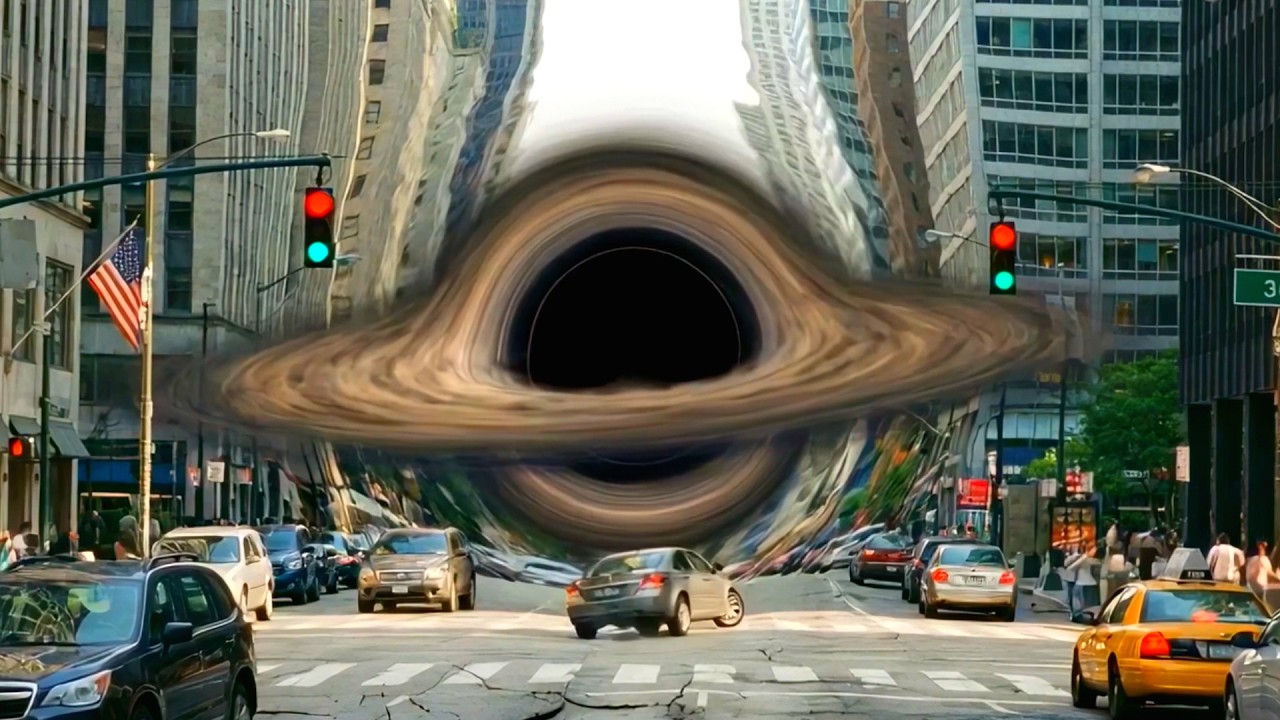 A small Black Hole appeared in the city | Surrealism
