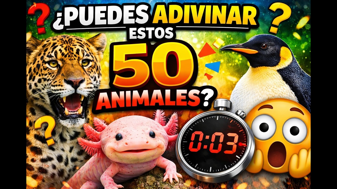 ¿PUEDES ADIVINAR ESTOS 50 ANIMALES? 🧠🐯 (Solo genios llegan al final)