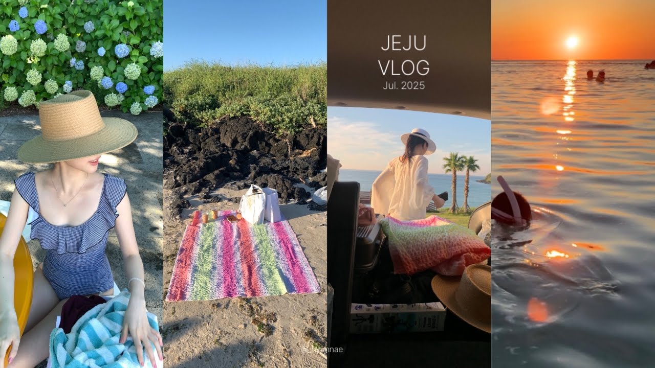 Jeju vlog 1 || 3박4일 제주여행 브이로그 | 제주 동쪽 물놀이 왕창 노을 가득🧡| 제주 동쪽 코스 | 제주도 스노쿨링 | 제주도 숙소추천, 에코랜드호텔 | 코난비치