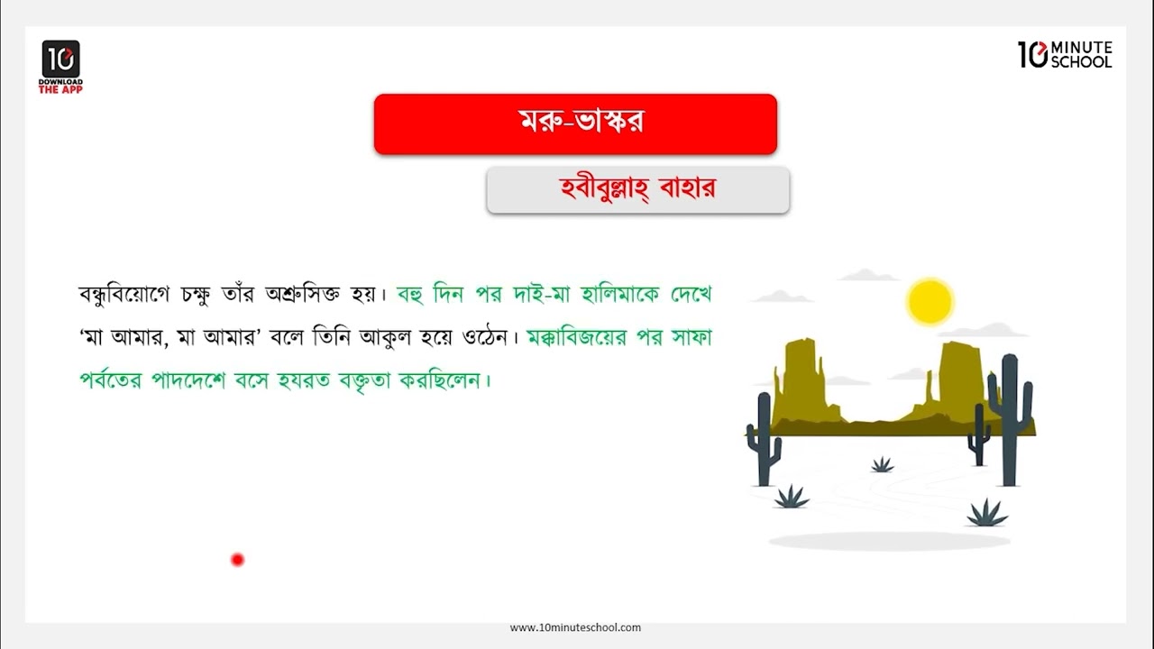 মরু-ভাস্কর - মূলভাব  [Class 7]
