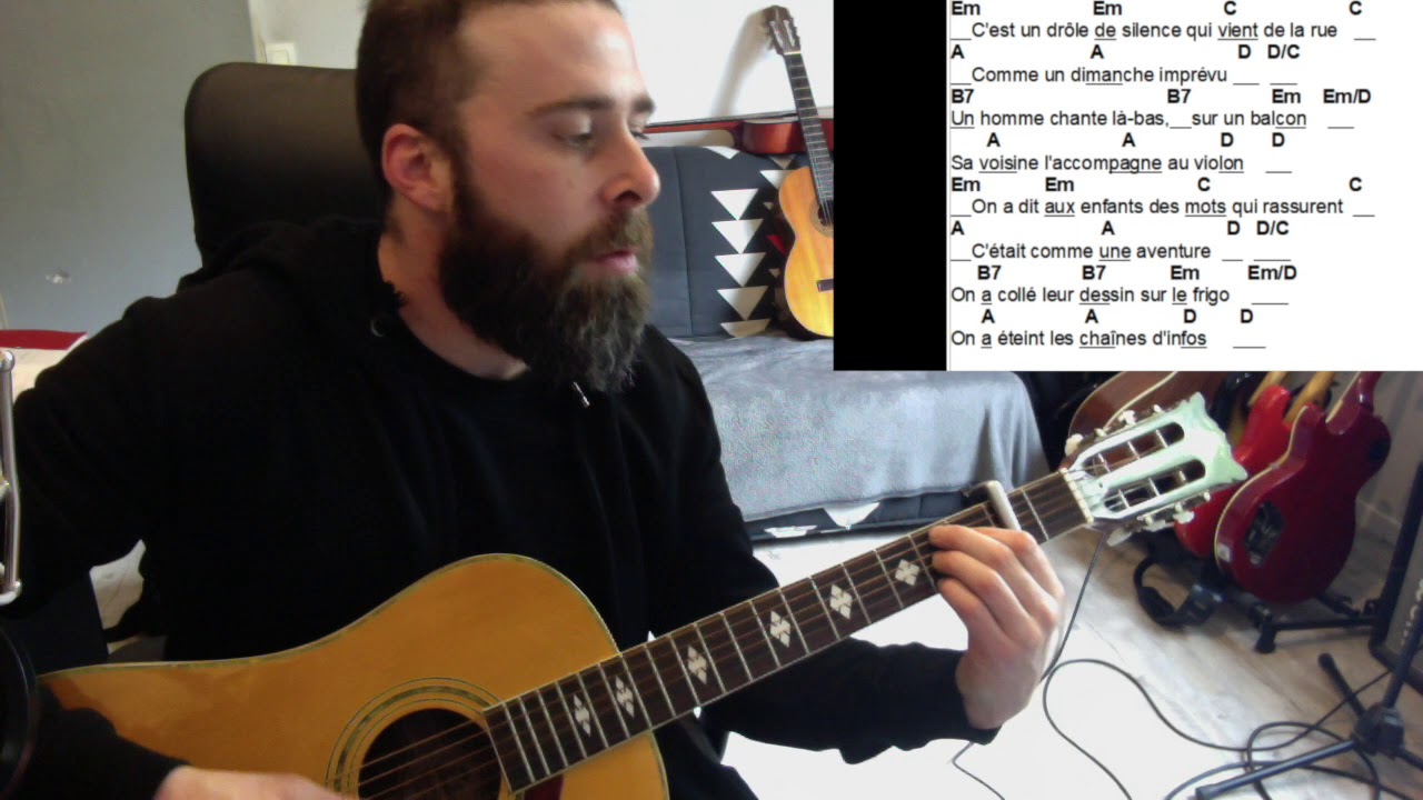 Cours Guitare débutant - On fait comme si de Calogero  (Tutoriel + Tablature) Accords + paroles