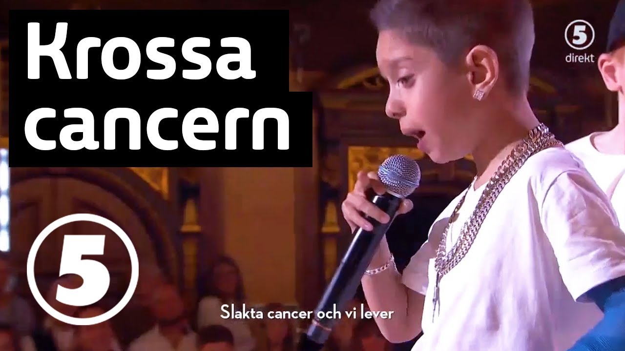 Osman från Talang uppträder med sin låt Krossa cancern på Barncancergalan 2018
