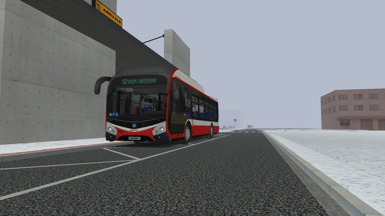 Simt Simulator Škoda 32Tr SOR Ev.č 314 DPMOP na lince 12 Nemocníce Vřes. (nahrazen od linky 42 )