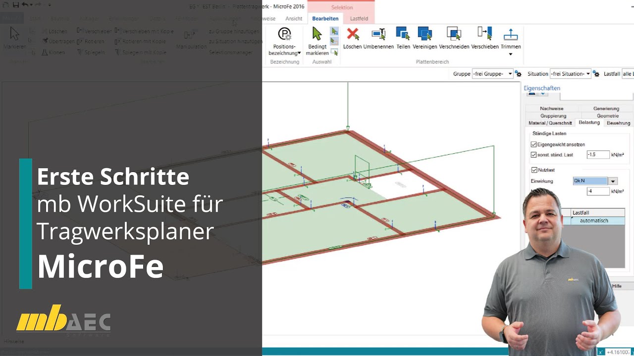 Erste Schritte, mb WorkSuite für Tragwerksplaner - MicroFe (Teil 2) - mb AEC Software