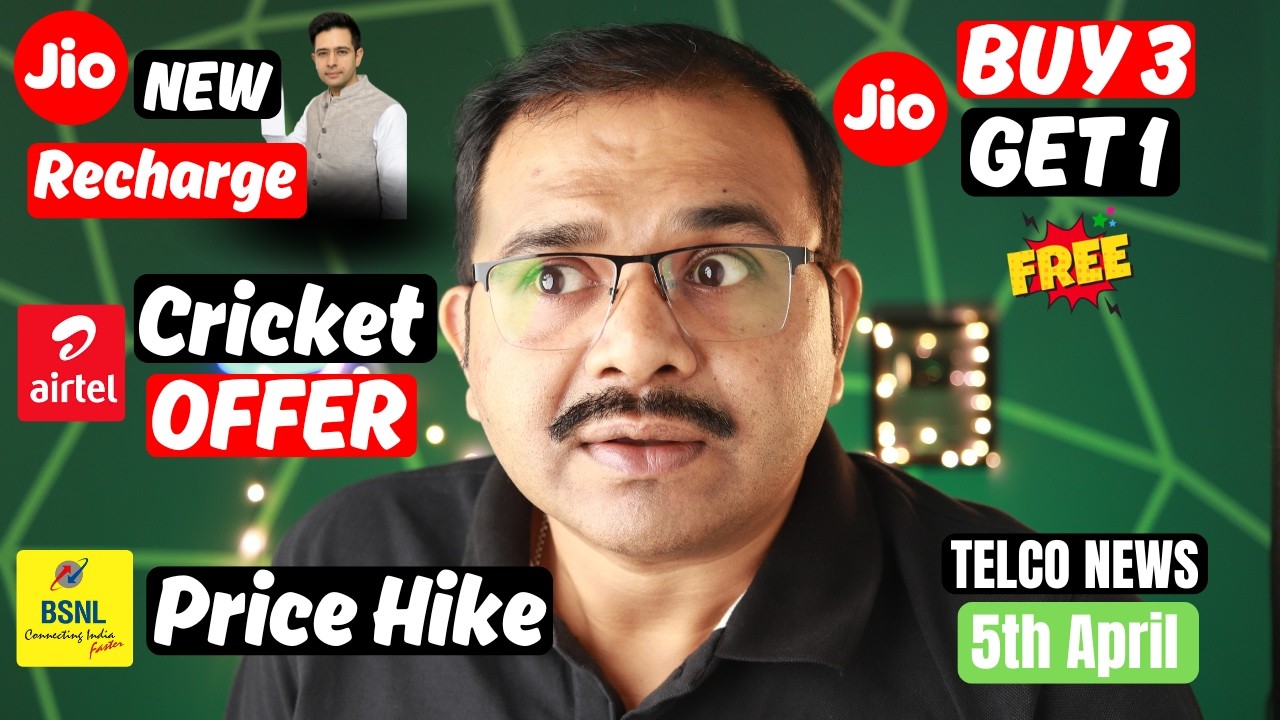 Raghav Chadha Jio Plan🔥, Jio Latest Recharge Offer, BSNL Price HIKE, Airtel Cricket Carnival Telco
