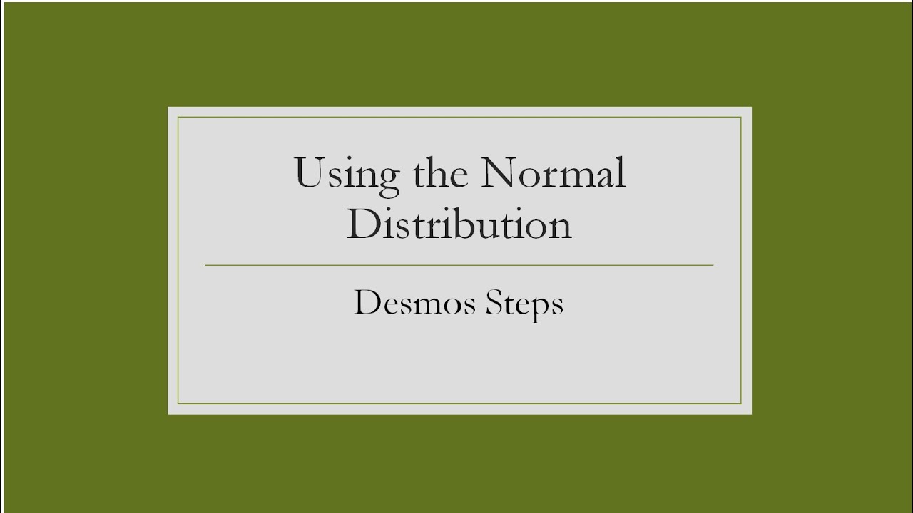 Using the Normal Distribution Desmos Steps (old version)