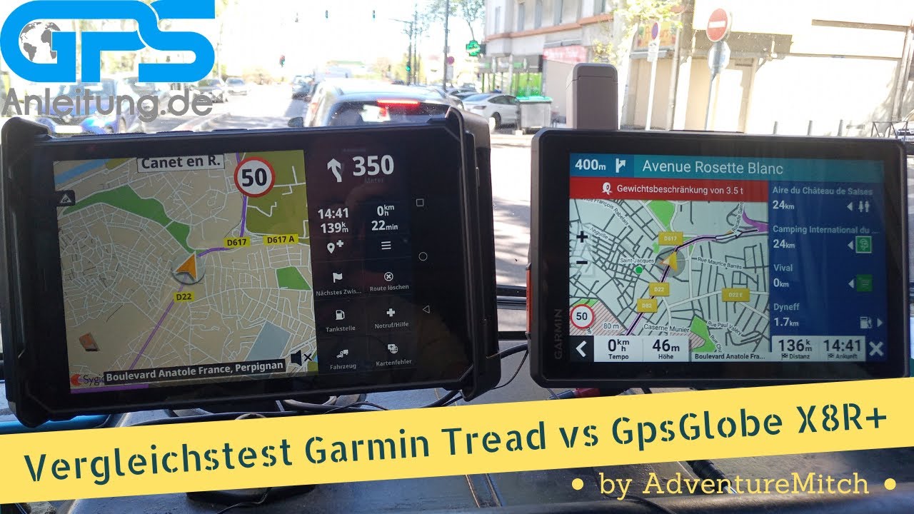 Test / Vergleich Garmin Tread® XL – Overland Edition und Gps-Globe Tablet GlobeXplorer X8-R+